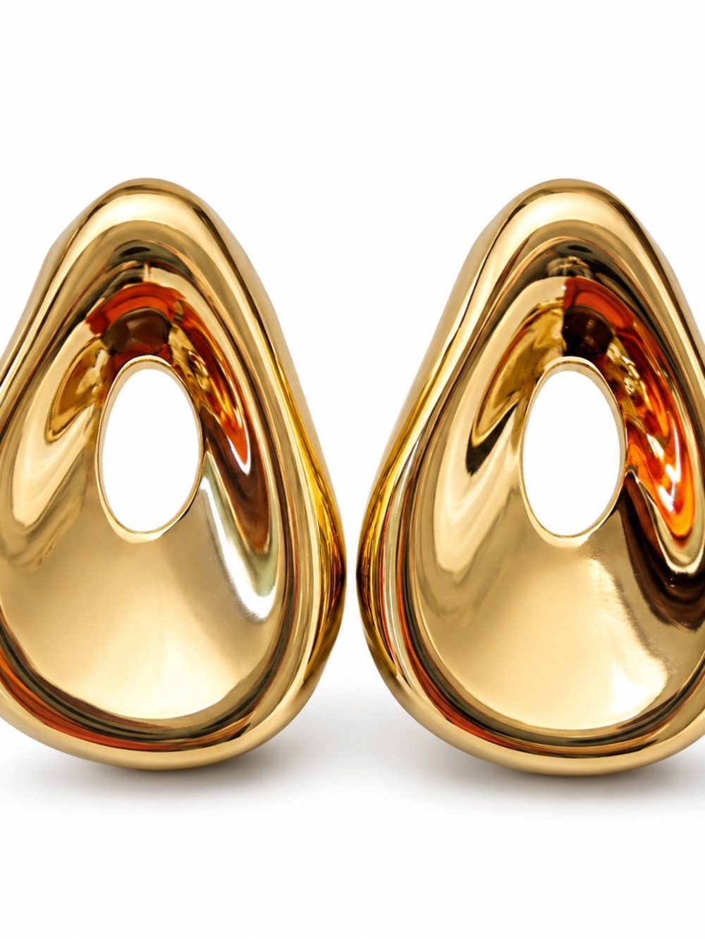 Zara Gold Sculptural Drop Earrings